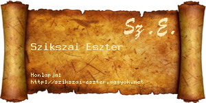 Szikszai Eszter névjegykártya